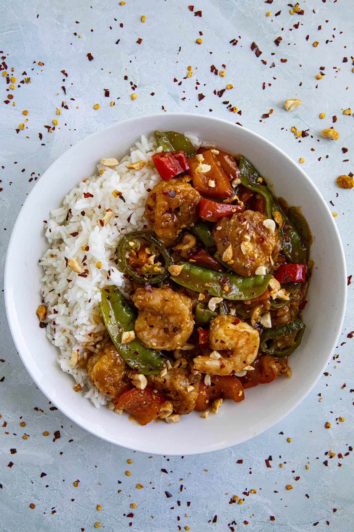 Szechuan Shrimp in a bowl