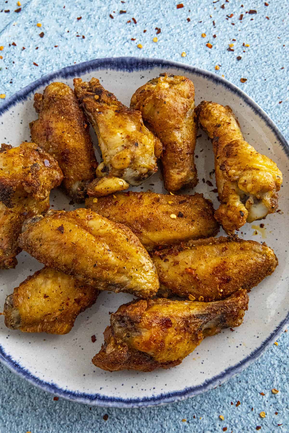 Air Fryer Chicken Wings on a plate, ready to serve