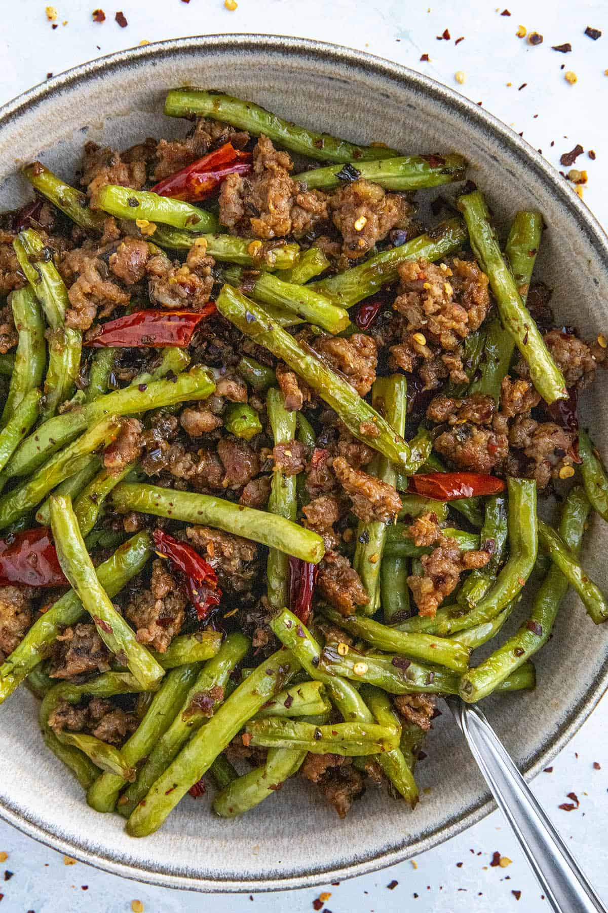 Sichuan Dry Fried Green Beans Recipe