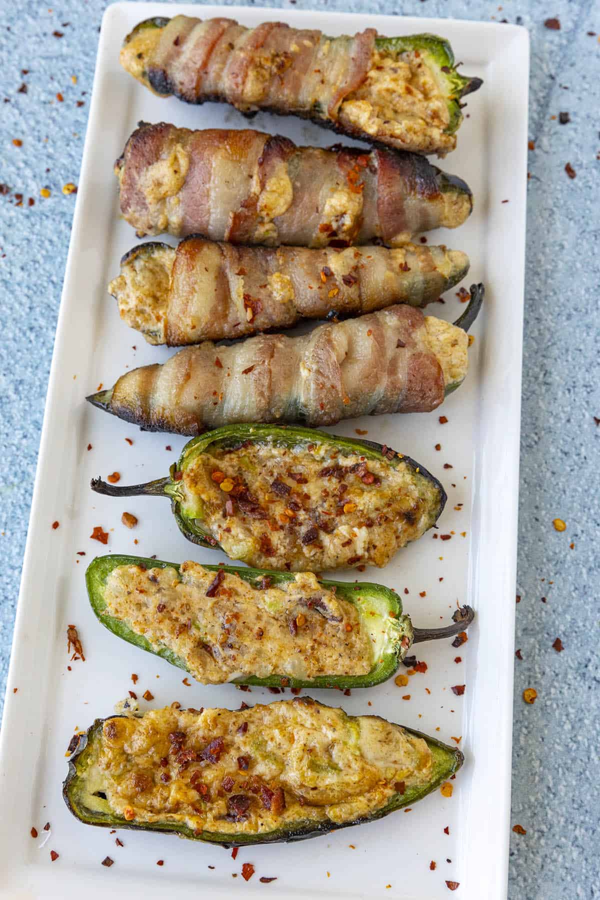 A mix of Grilled Jalapeno Poppers