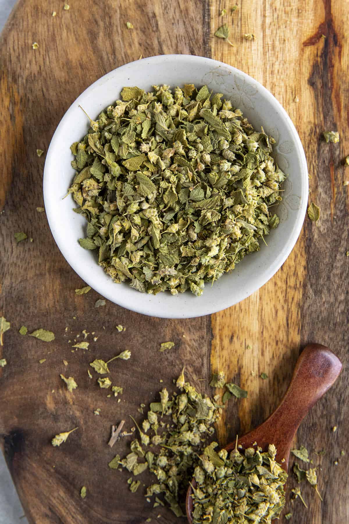 Mexican Oregano in a bowl, ready to use