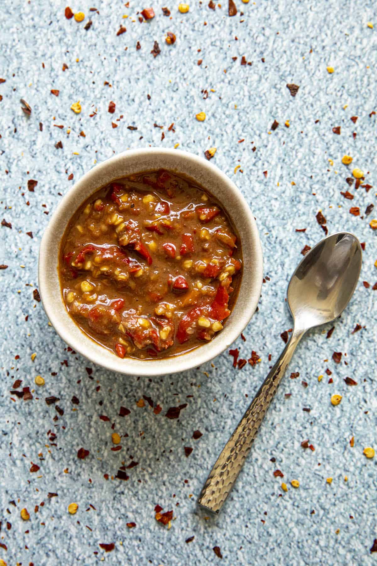 Sambal terasi in a bowl, ready to serve