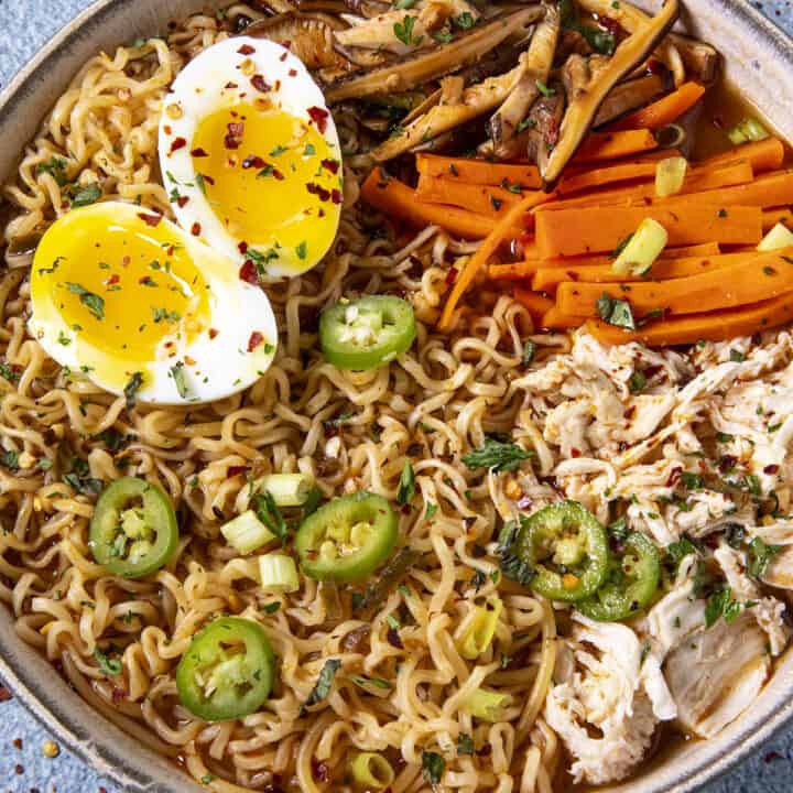 Spicy Chicken Ramen ready to serve
