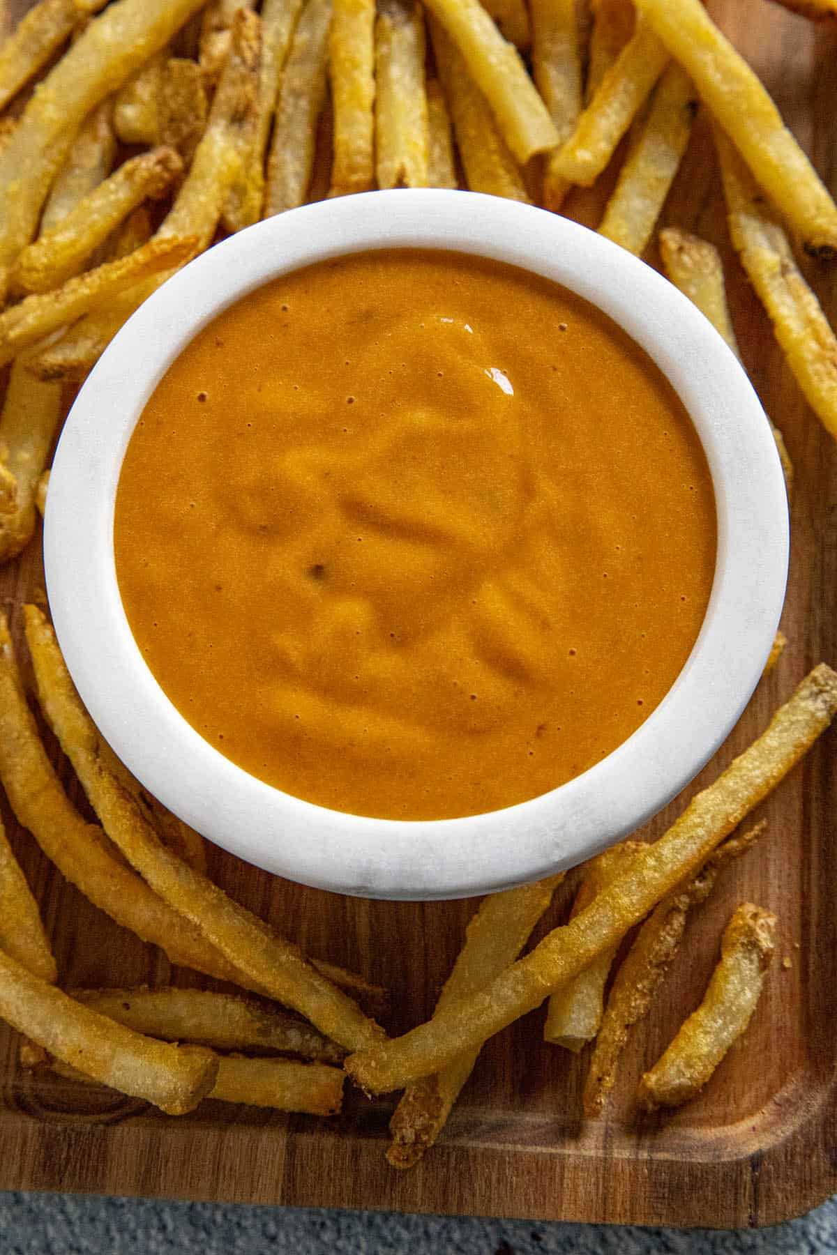 Chipotle Aioli in a bowl with french fries
