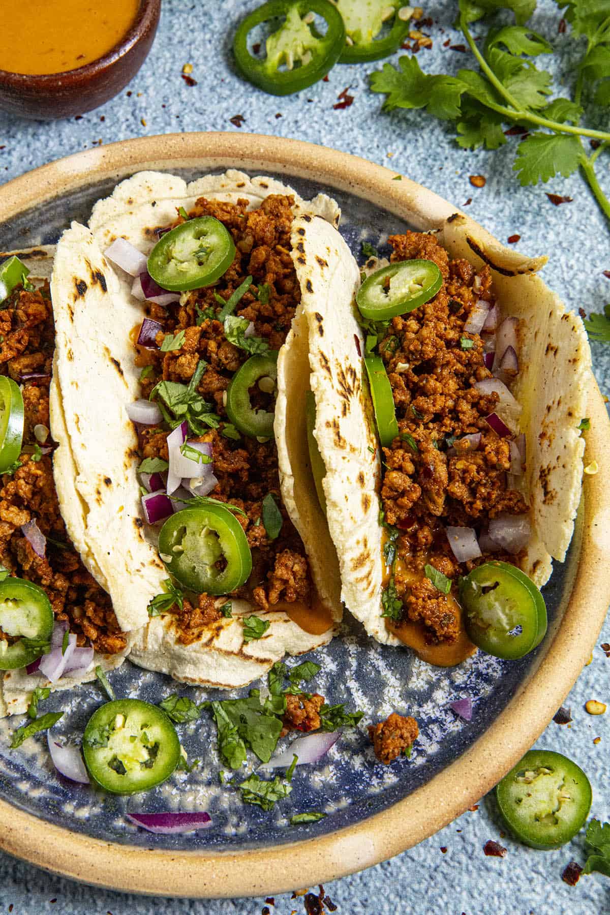 Chorizo Tacos on a plate