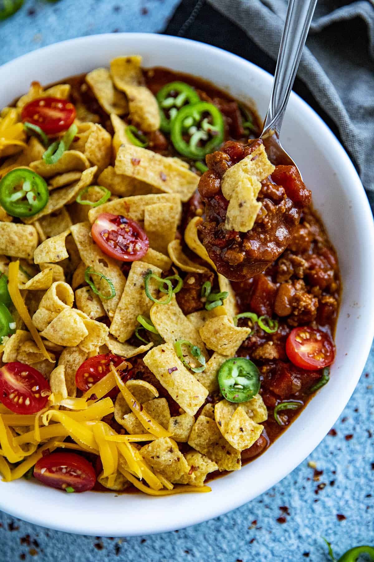 Frito Pie ready to eat