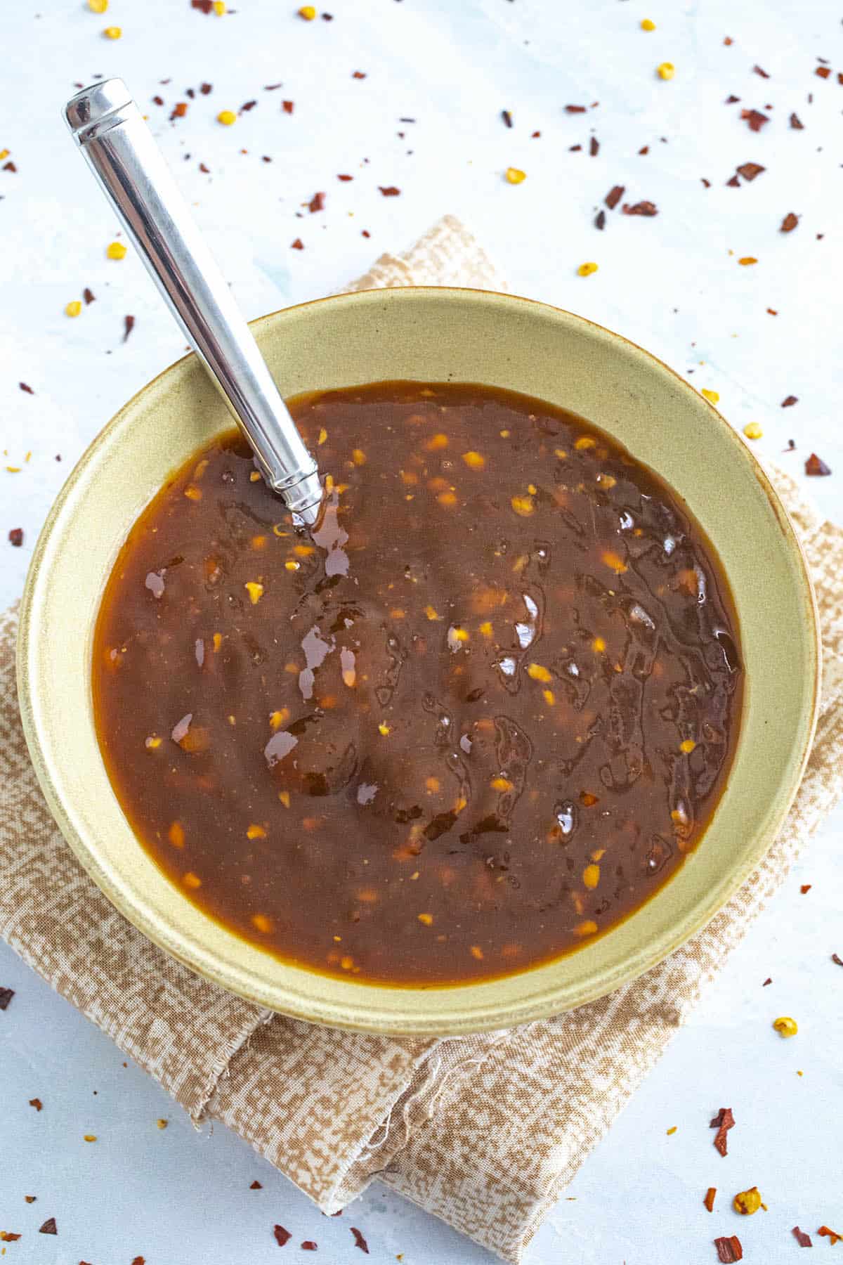 General Tso Sauce in a bowl, ready to serve