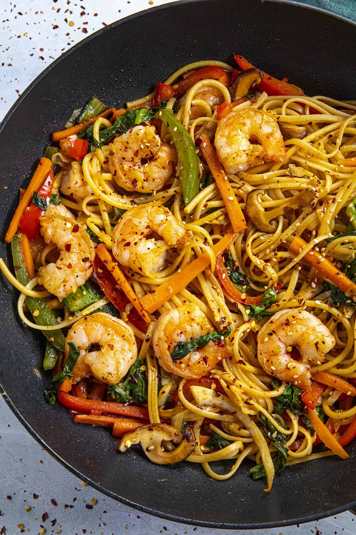 Lo Mein in a pan
