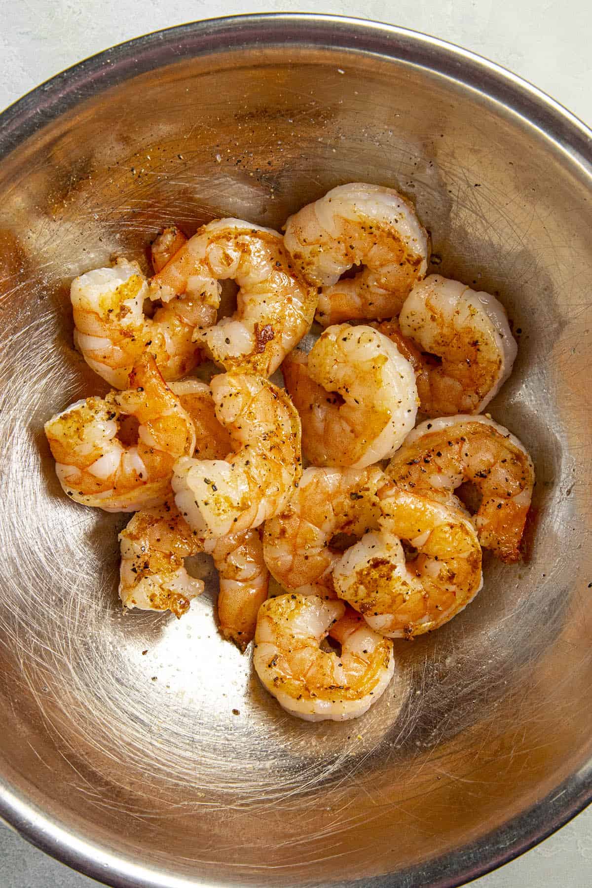 Cooked shrimp for Lo Mein
