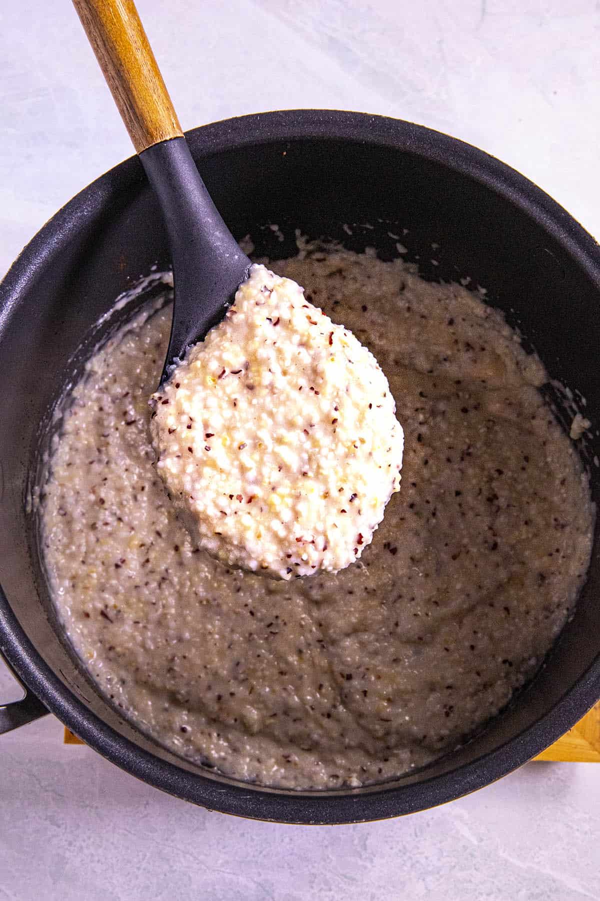 Creamy corn grits for Shrimp and Grits