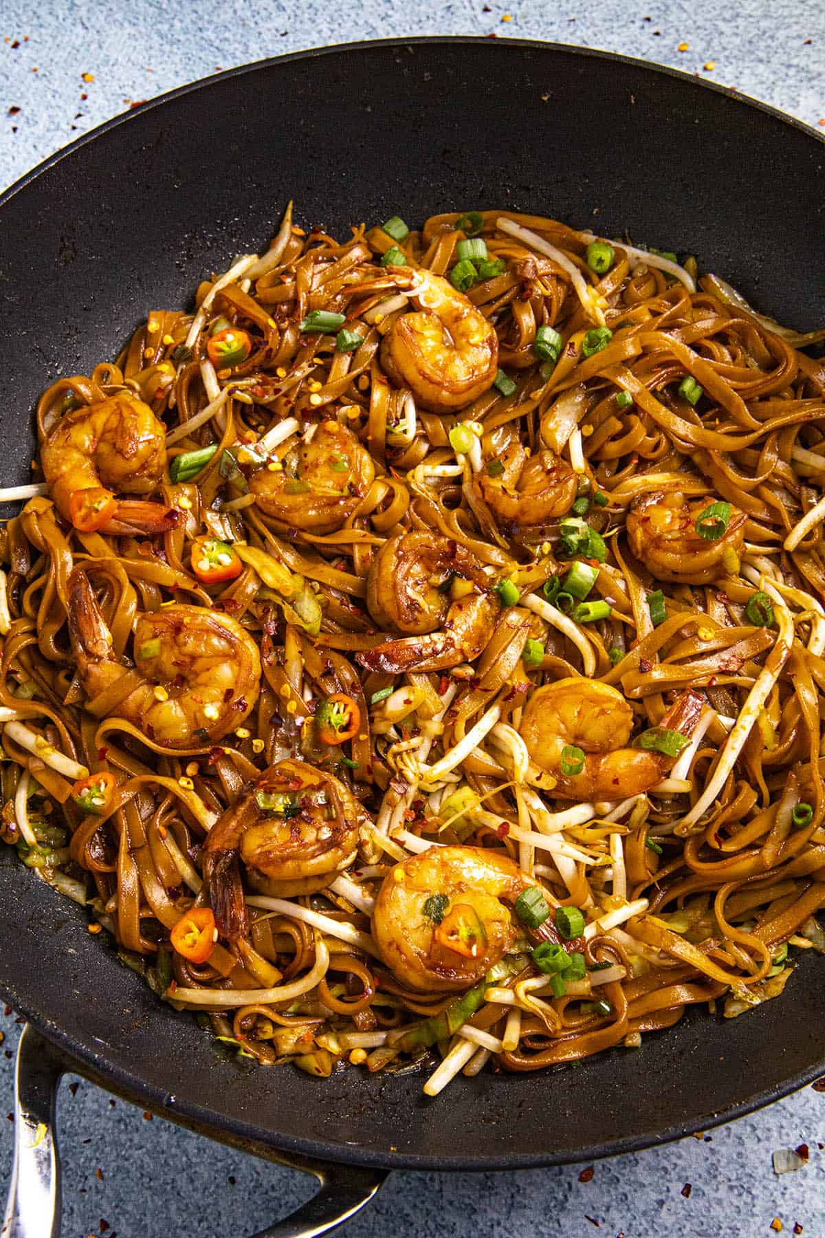 Mie Goreng, Indonesian stir fry noodles, ready to serve