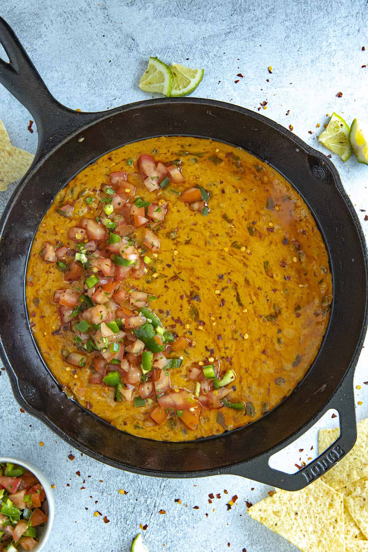 Queso Fundido in a hot pan