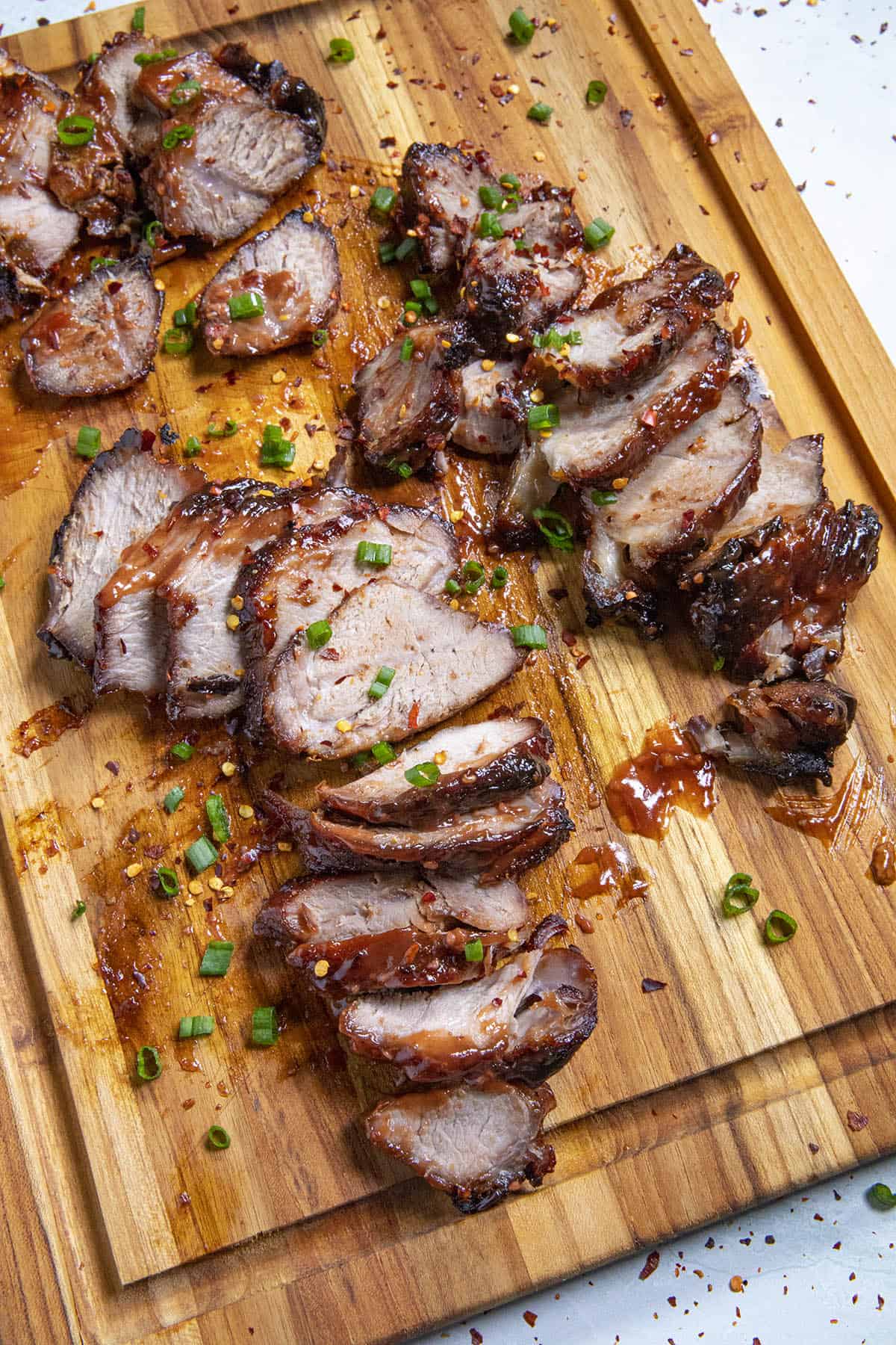 Chinese BBQ Pork (Char Siu) on a platter
