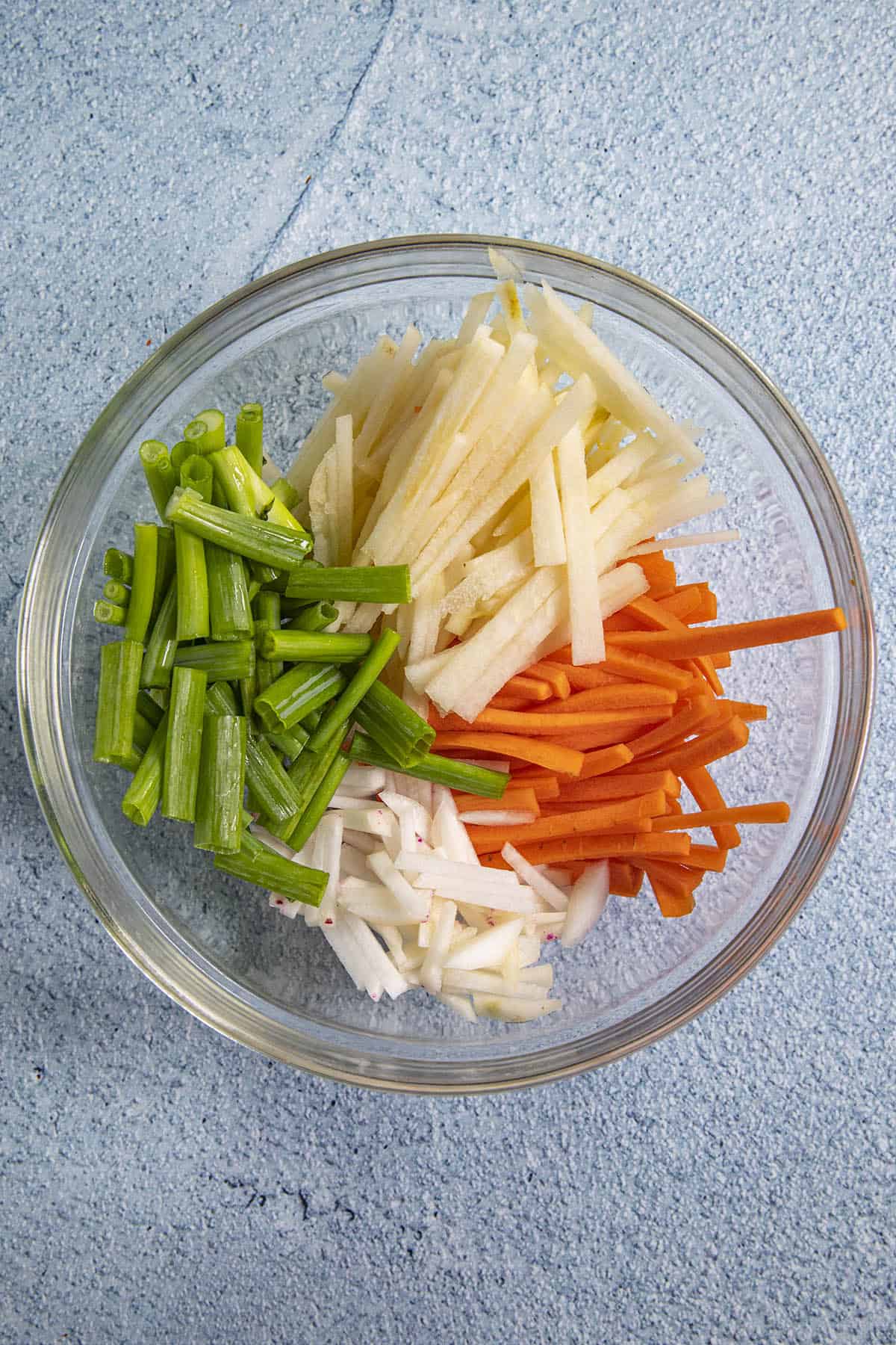 Other vegetables in a bowl to make kimchi