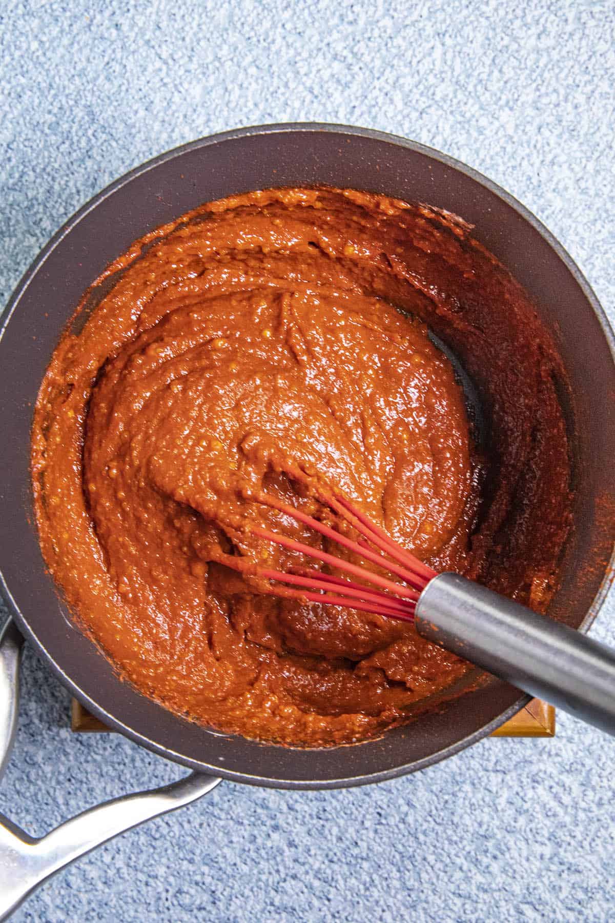 Mixing the flavorful kimchi sauce
