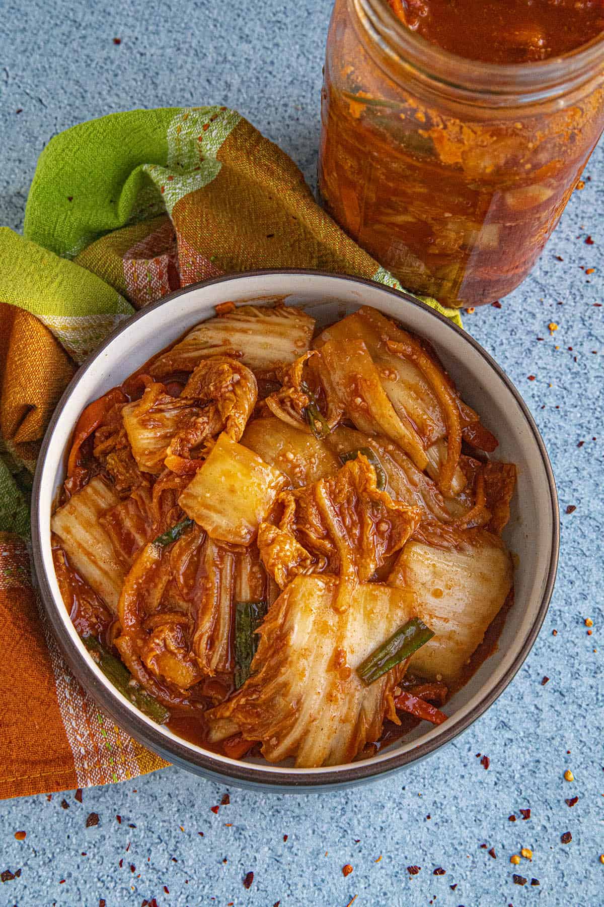 Spicy Kimchi in a bowl, ready to serve