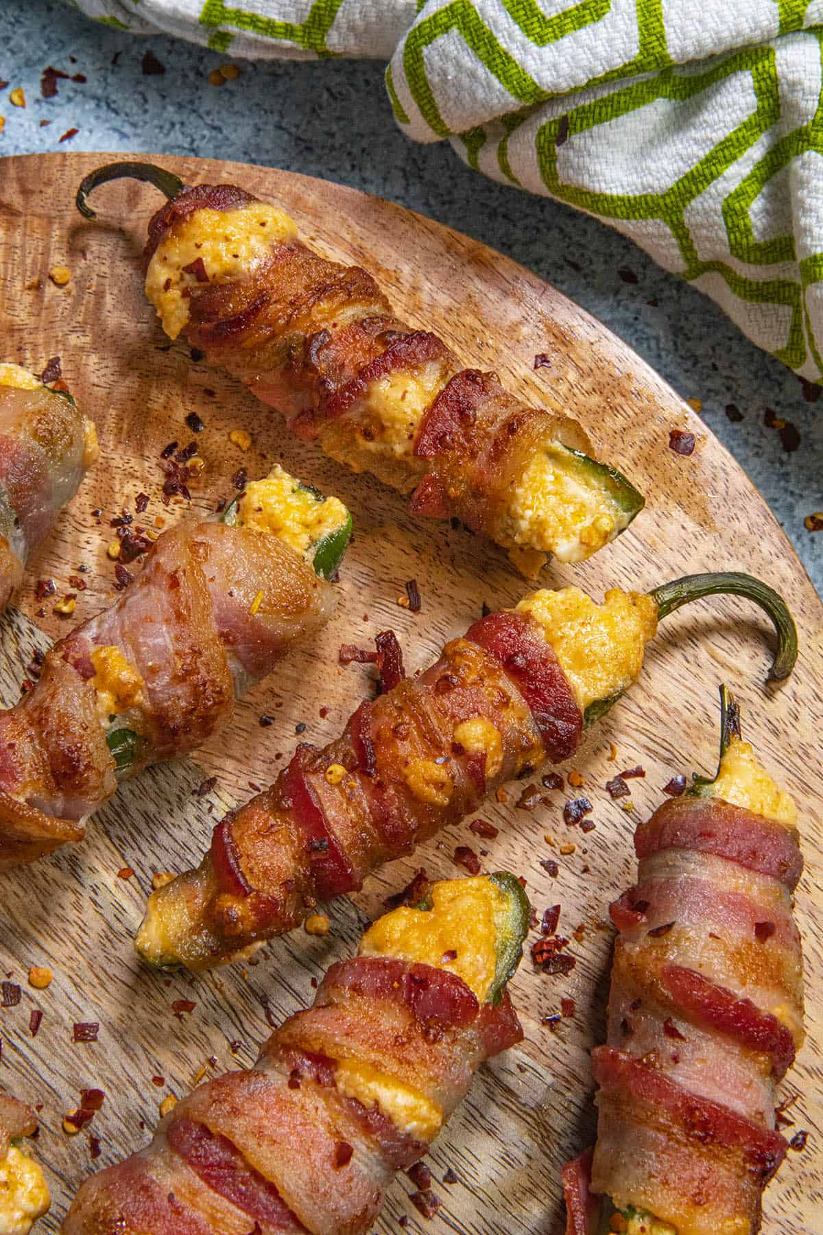 Air Fryer Jalapeno Poppers wrapped in bacon
