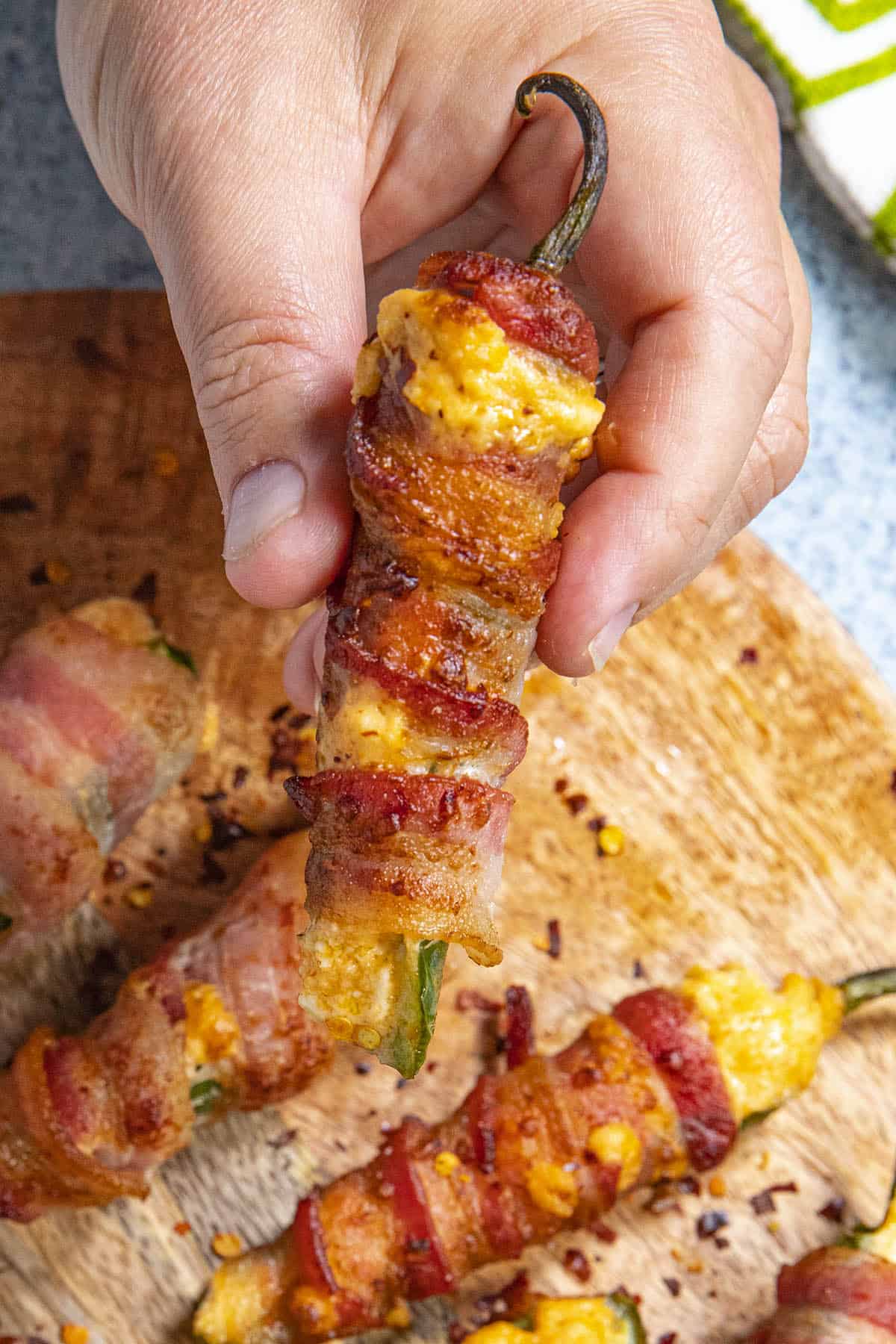 Mike holding an Air Fryer Jalapeno Popper
