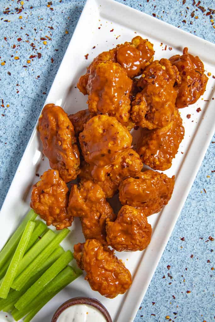 Boneless Buffalo Wings Recipe Chili Pepper Madness Boneless Buffalo Wings Recipe3 683x1024
