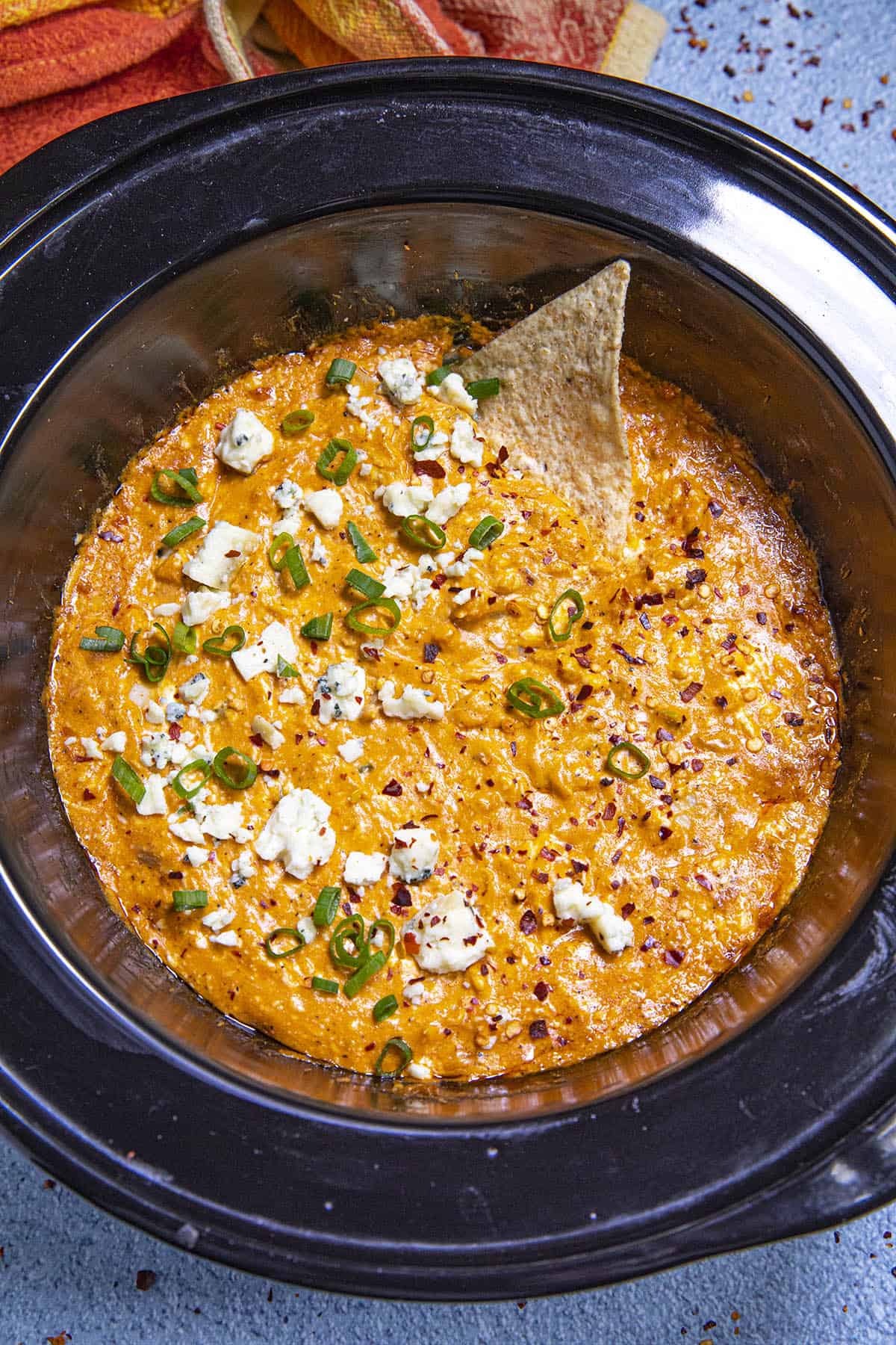 Buffalo Chicken Dip in a crockpot