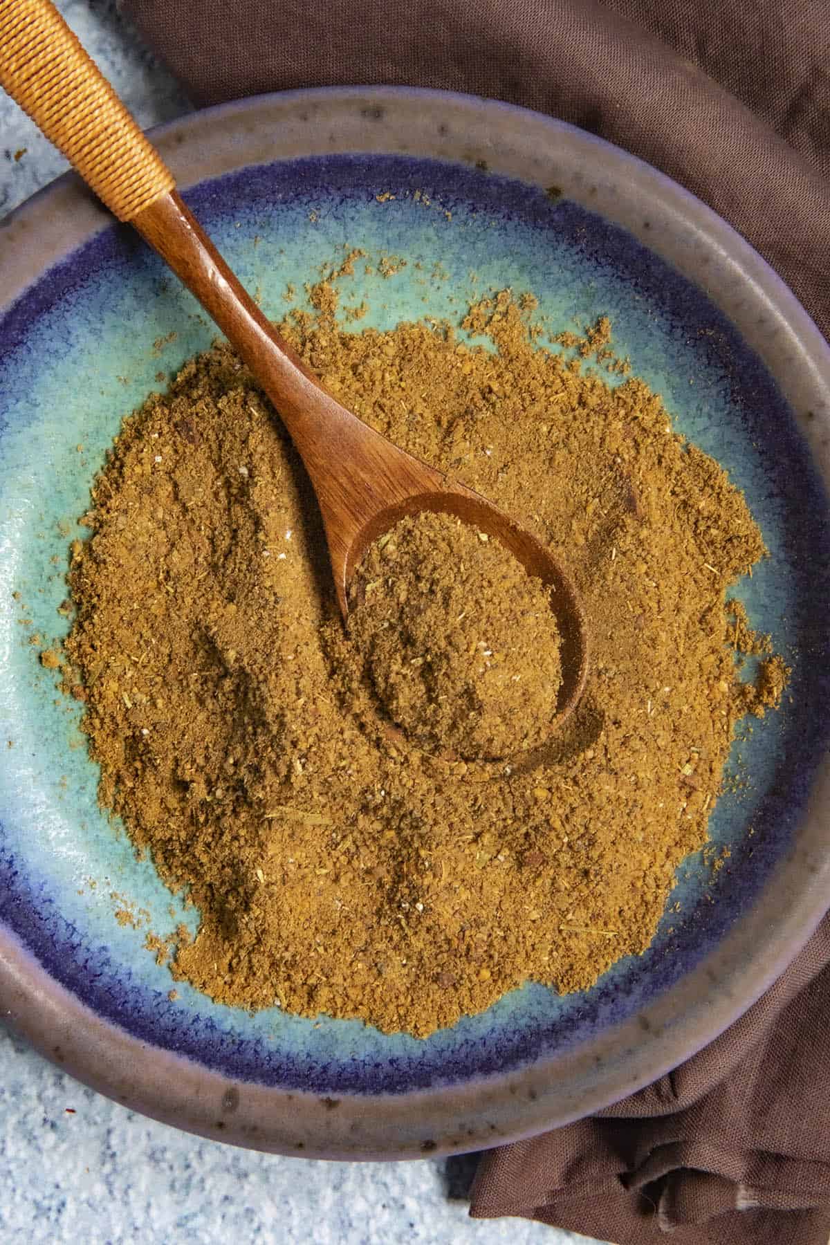 Freshly ground Garam Masala on a plate