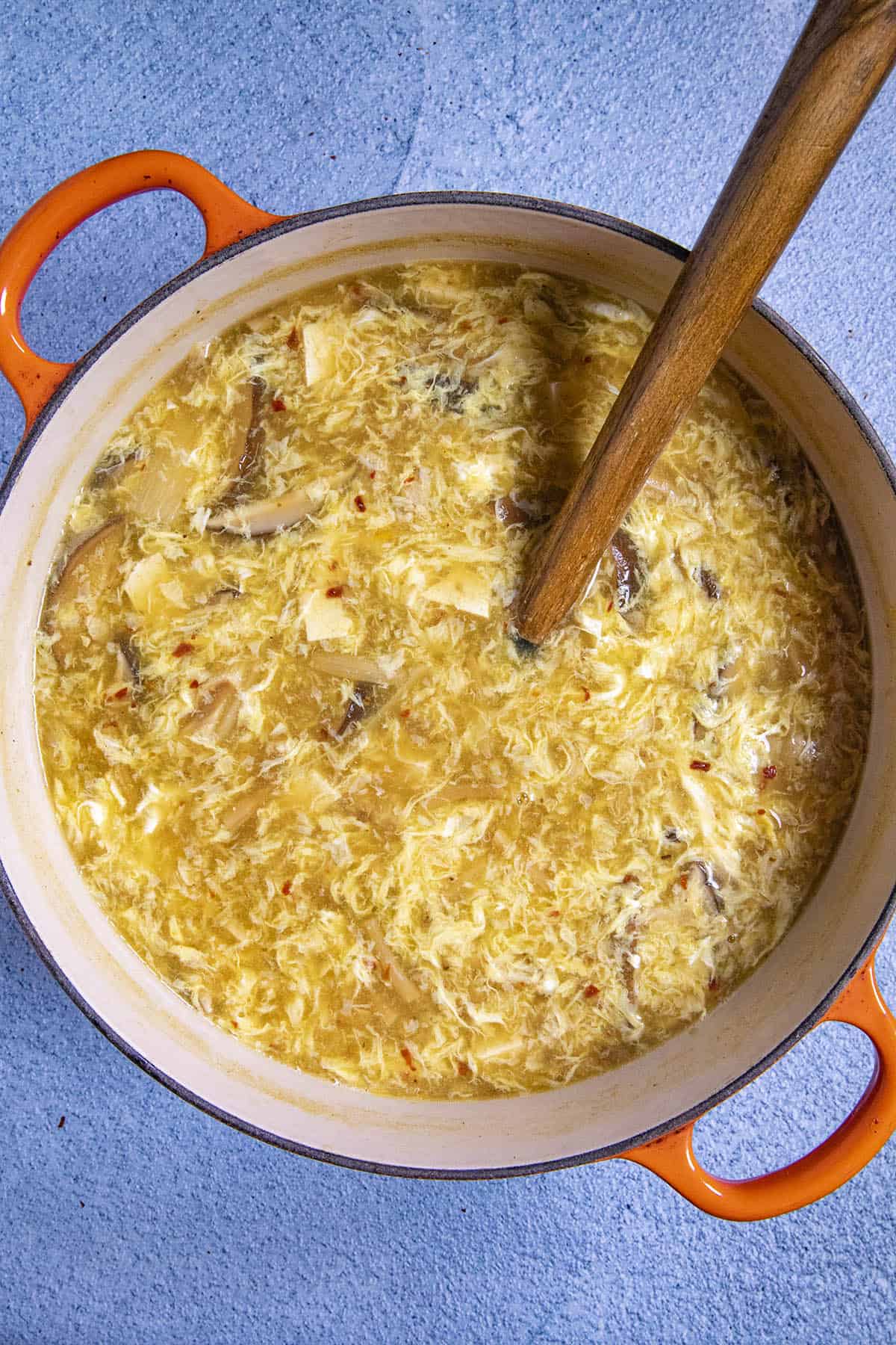 Swirling Hot and Sour Soup in a hot pot