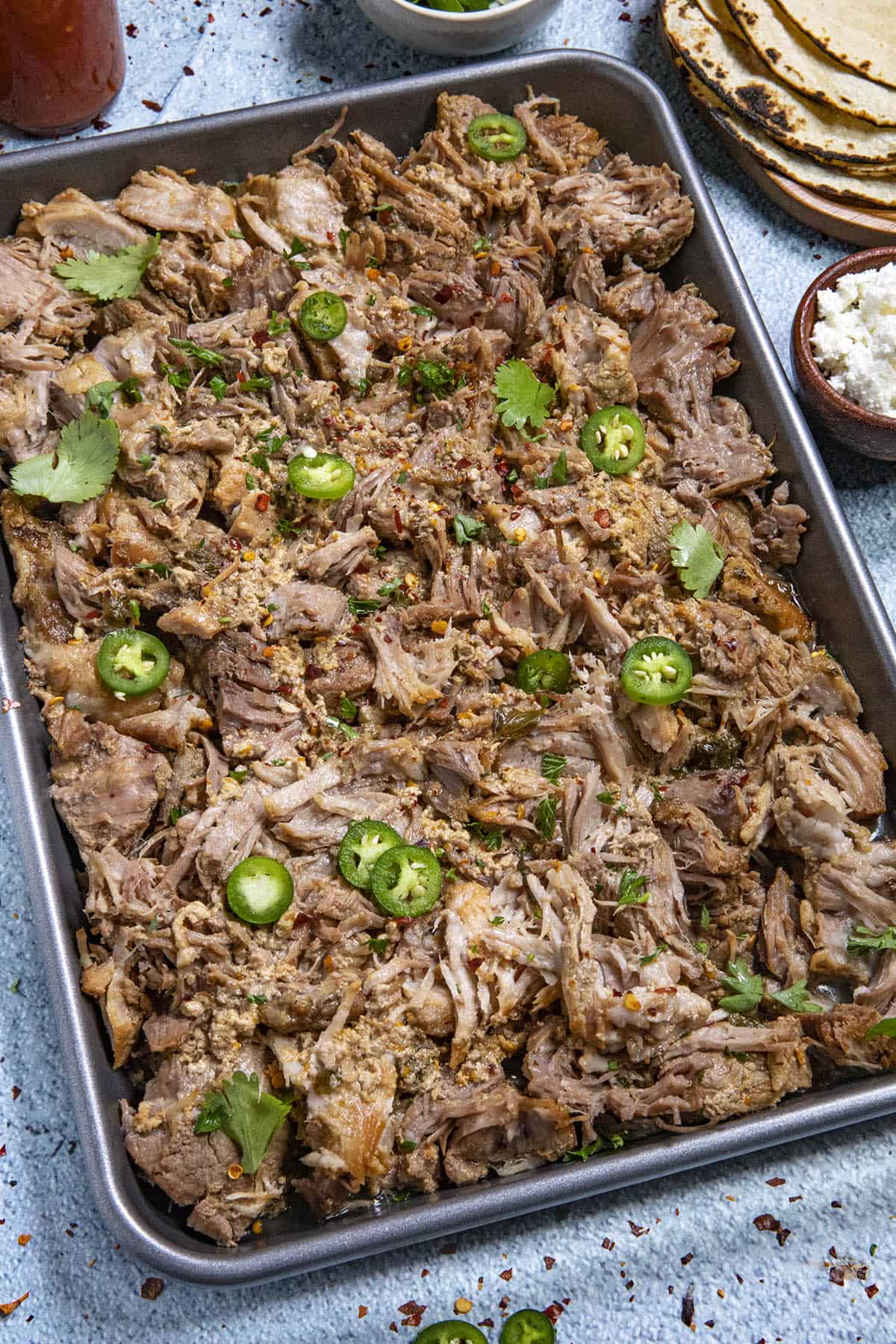 Pork Carnitas on a pan