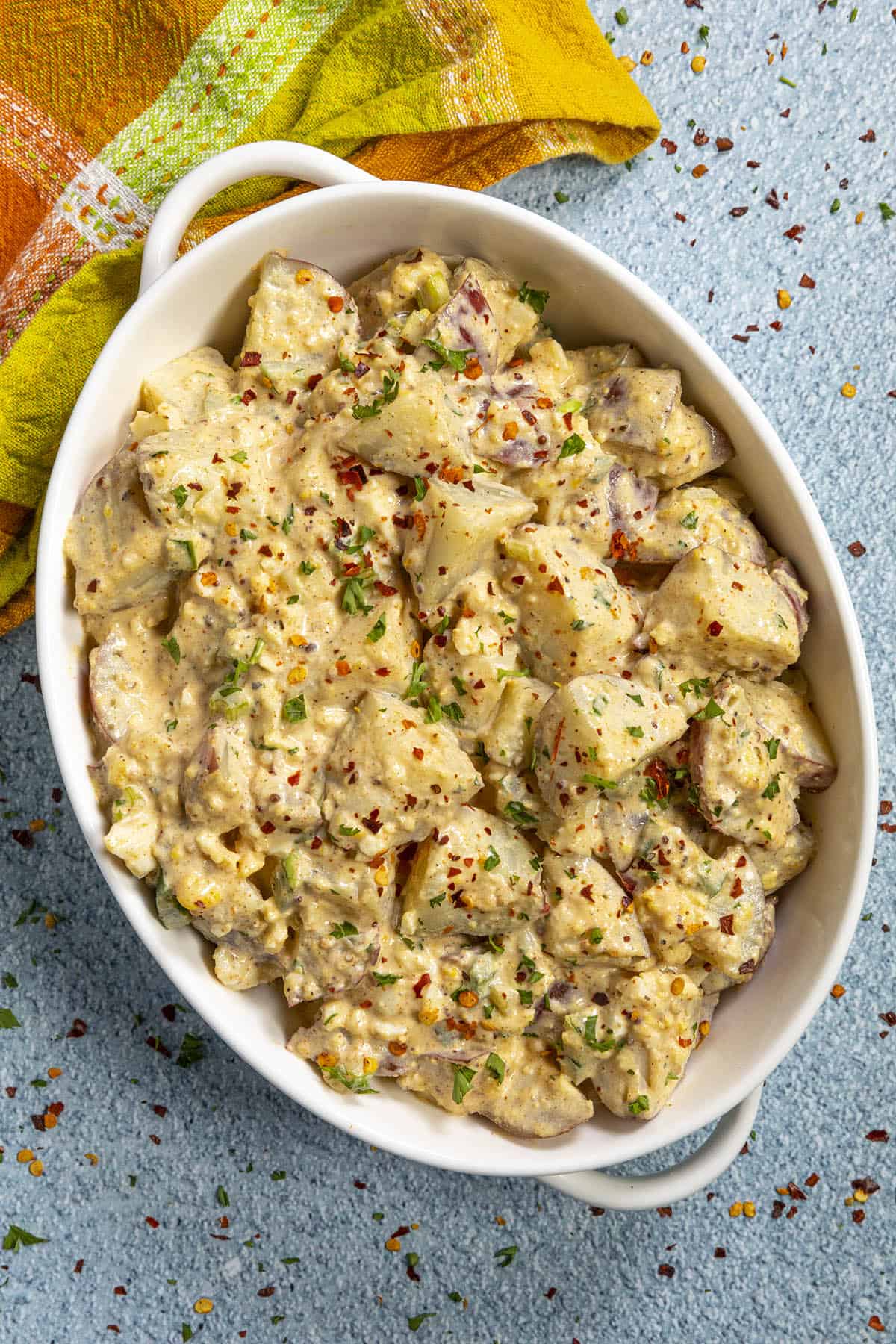 Real Potato Salad in a serving dish