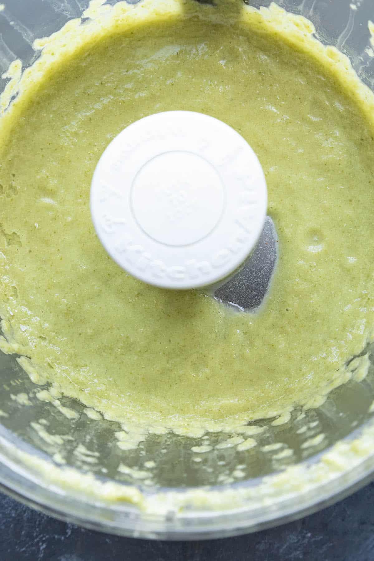 Creamy Jalapeno Sauce in a food processor