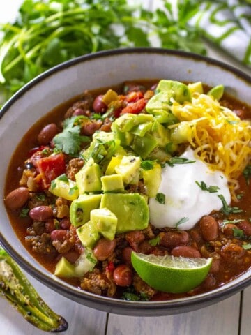 Crock Pot Taco Soup in a bowl