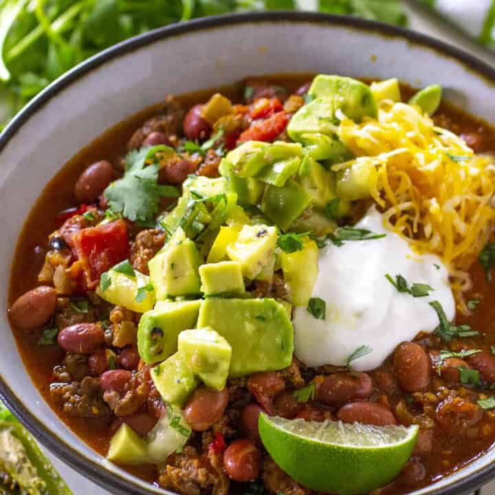 Crock Pot Taco Soup in a bowl