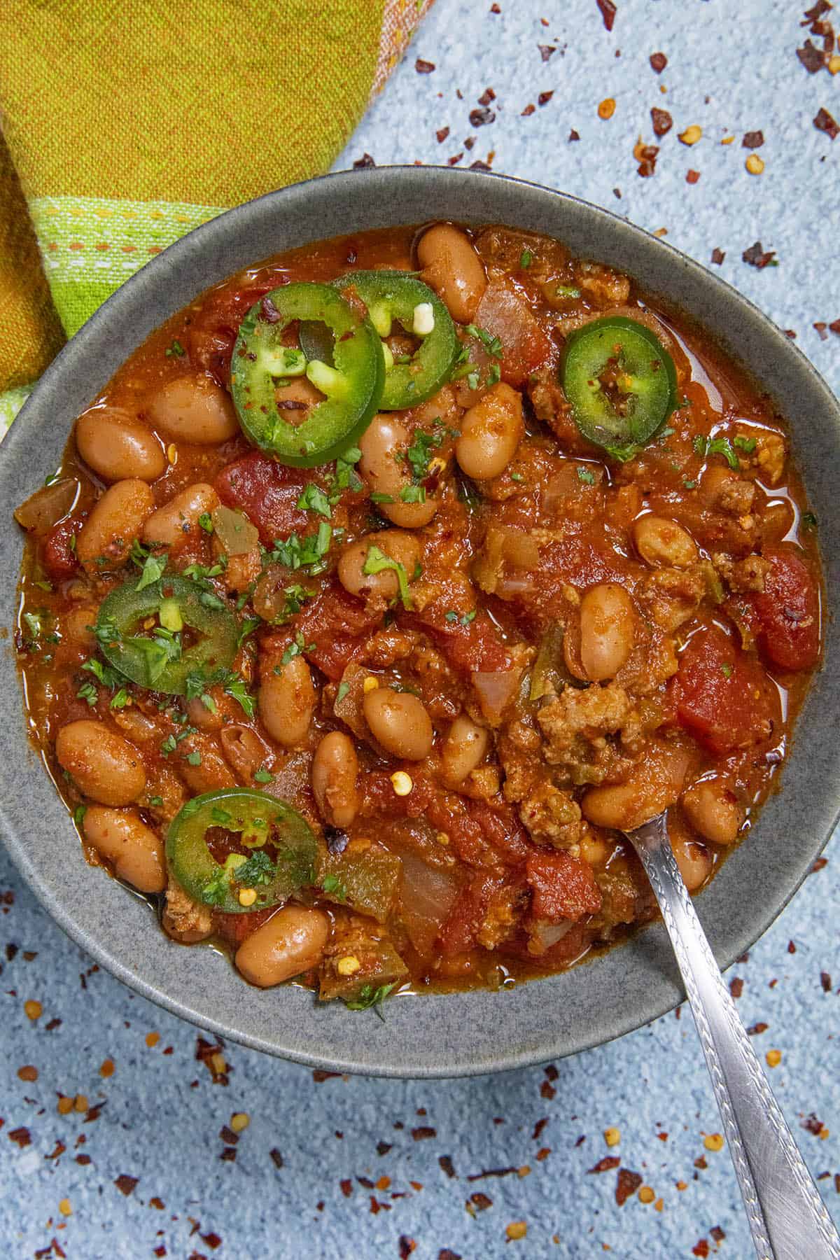 Crockpot Chili in a bowl