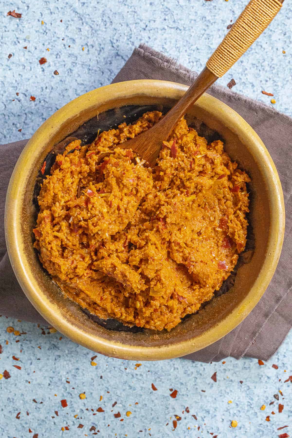 Thick and spicy Panang Curry Paste in a bowl