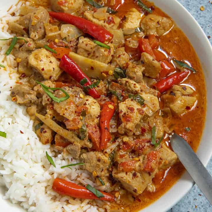 Chicken Panang Curry in a bowl