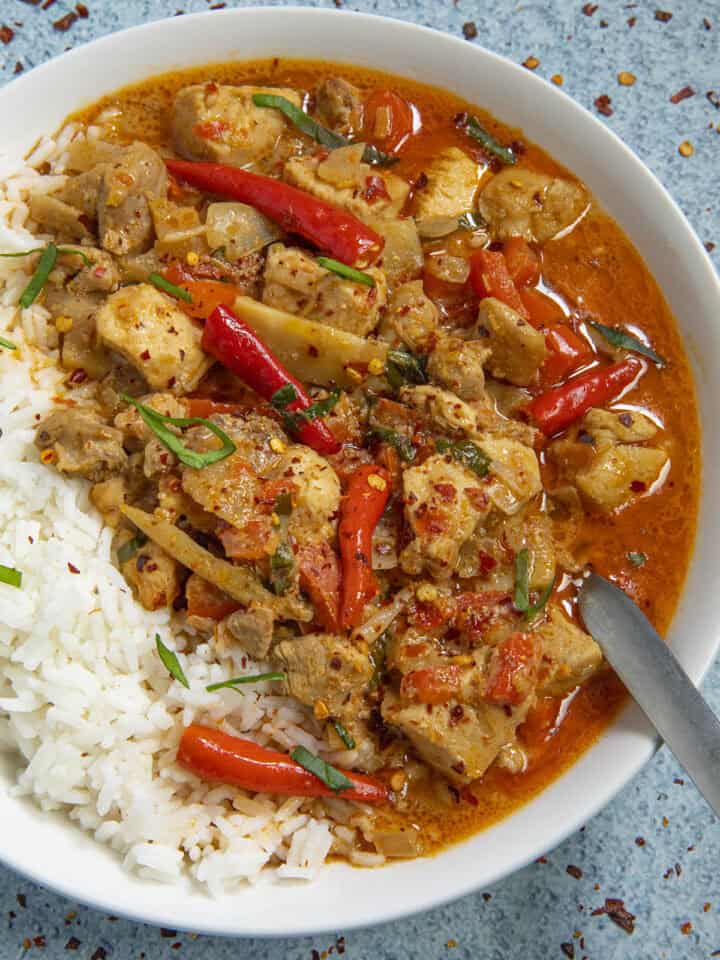 Chicken Panang Curry in a bowl