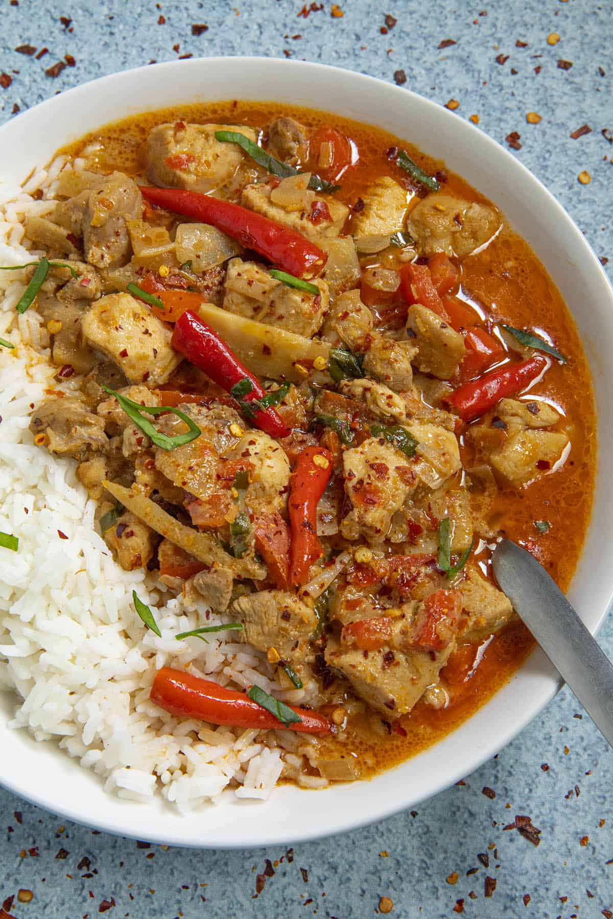 Chicken Panang Curry in a bowl