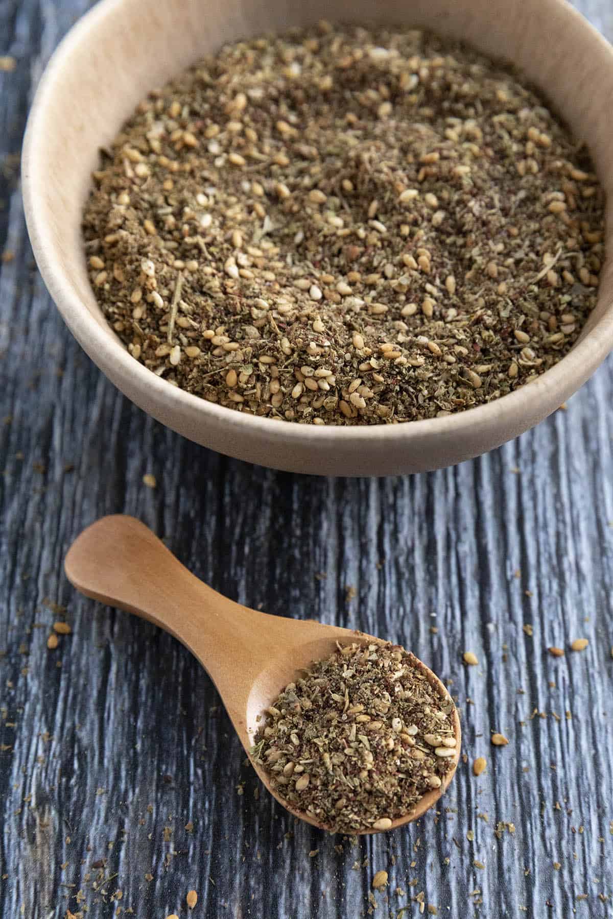 Za'atar Seasoning on a spoon