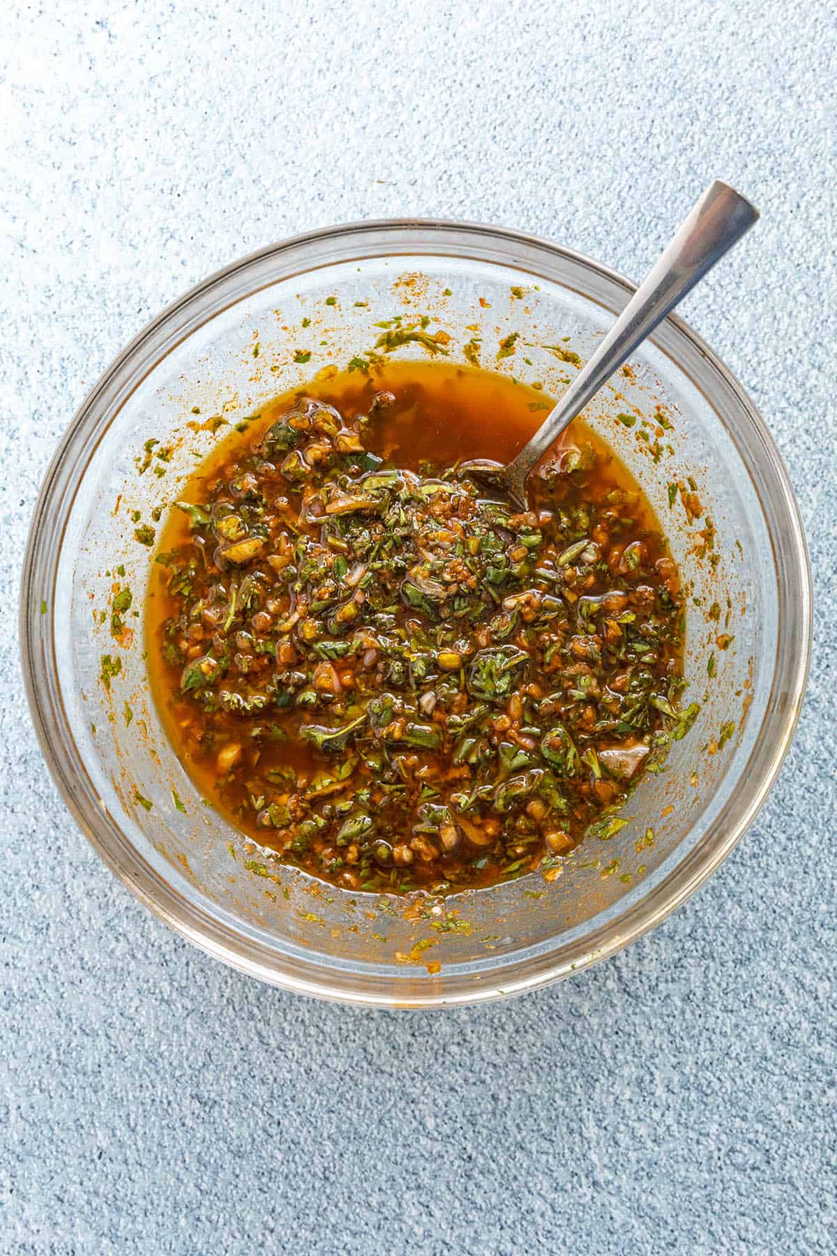 Chermoula sauce mixed in a bowl