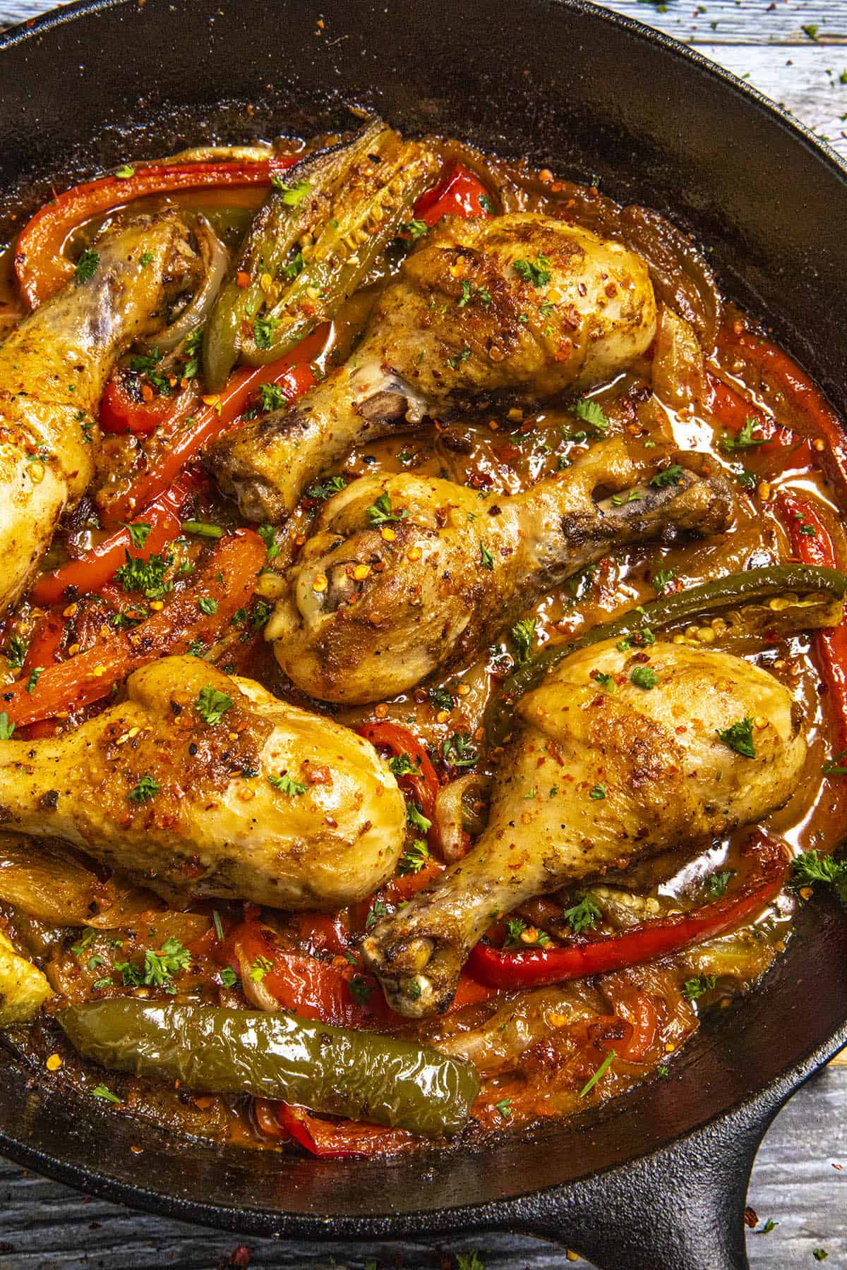 Chicken Drumsticks with Peppers and Paprika Recipe
