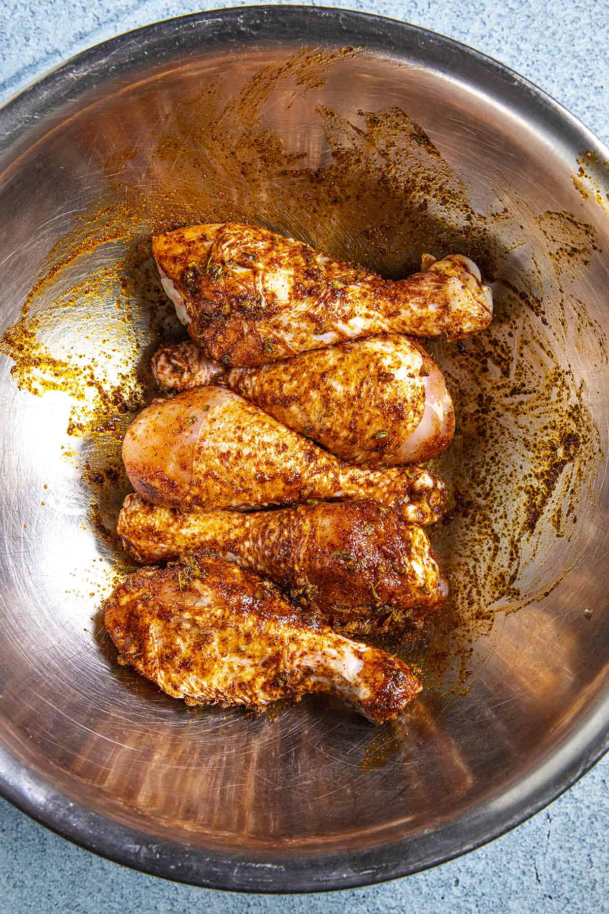 Chicken Drumsticks Rubbed with seasonings