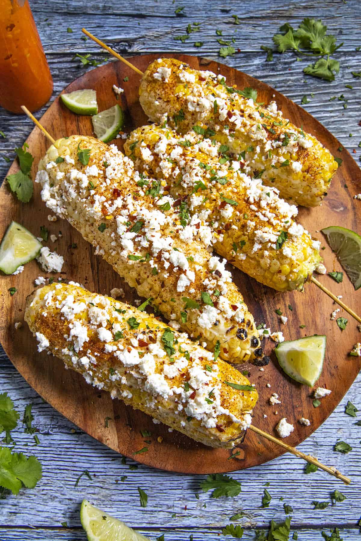 Elotes on a platter