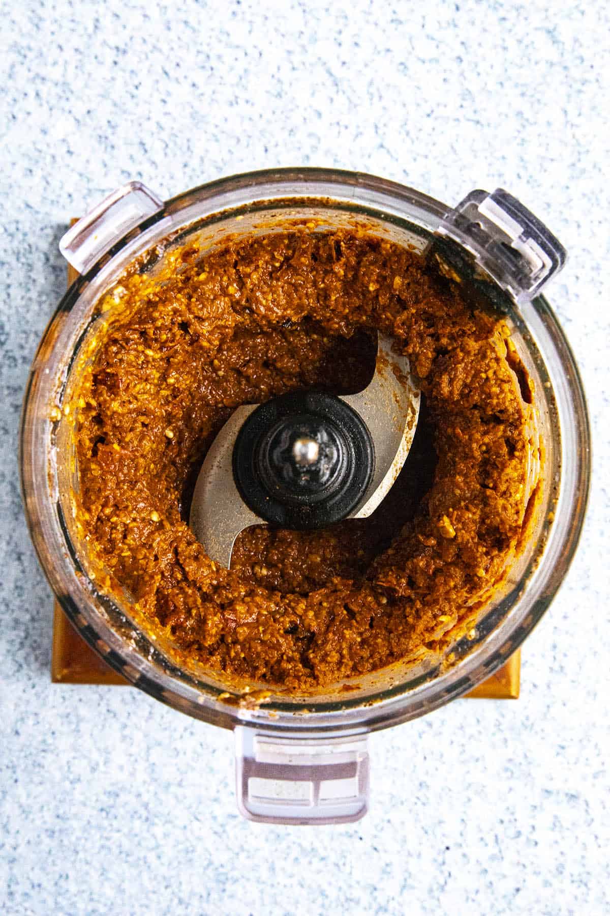 Processing the pipian paste in a food processor
