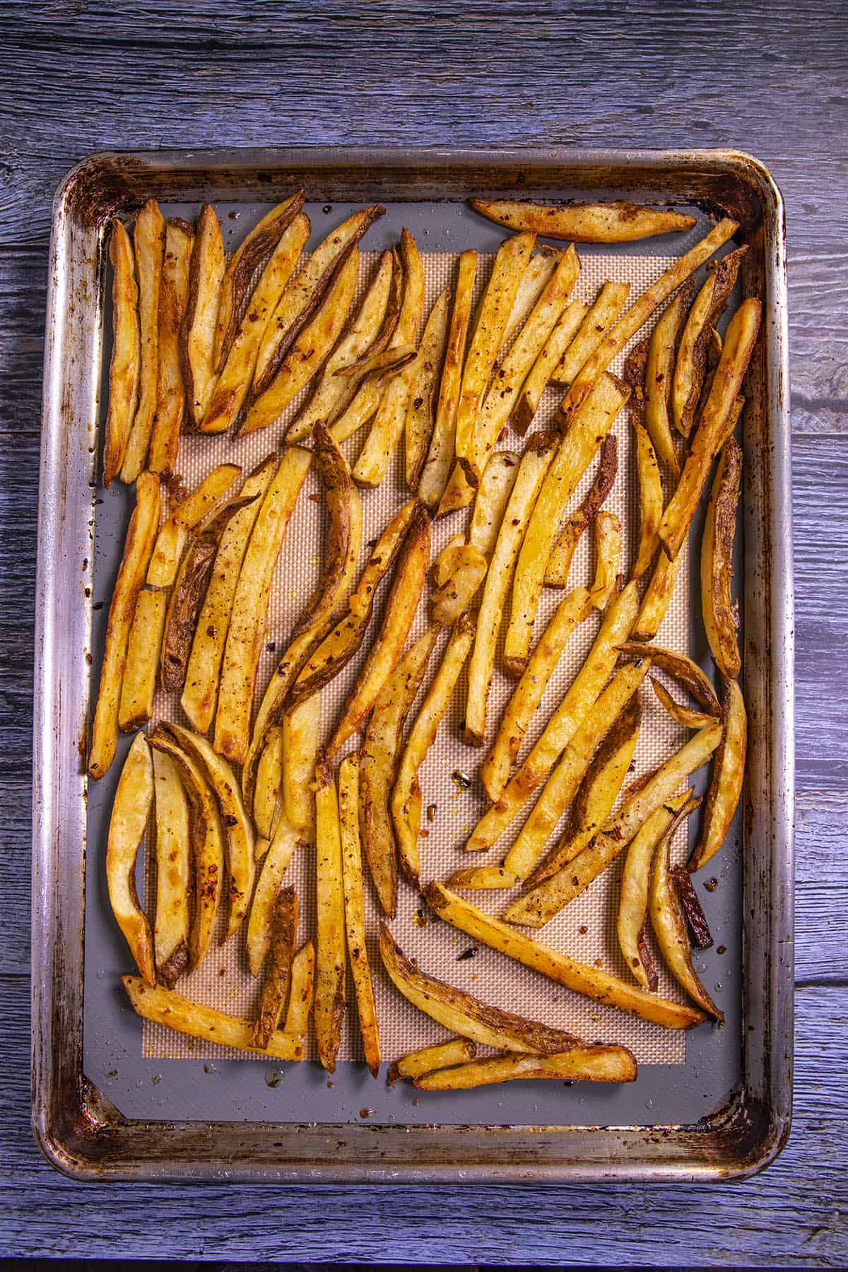Baked french fries for Salchipapas