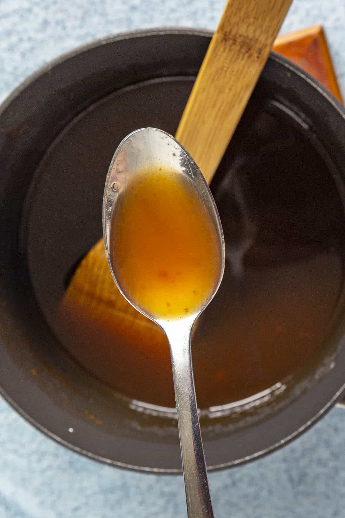 Sweet and Sour Sauce mixed in a pot