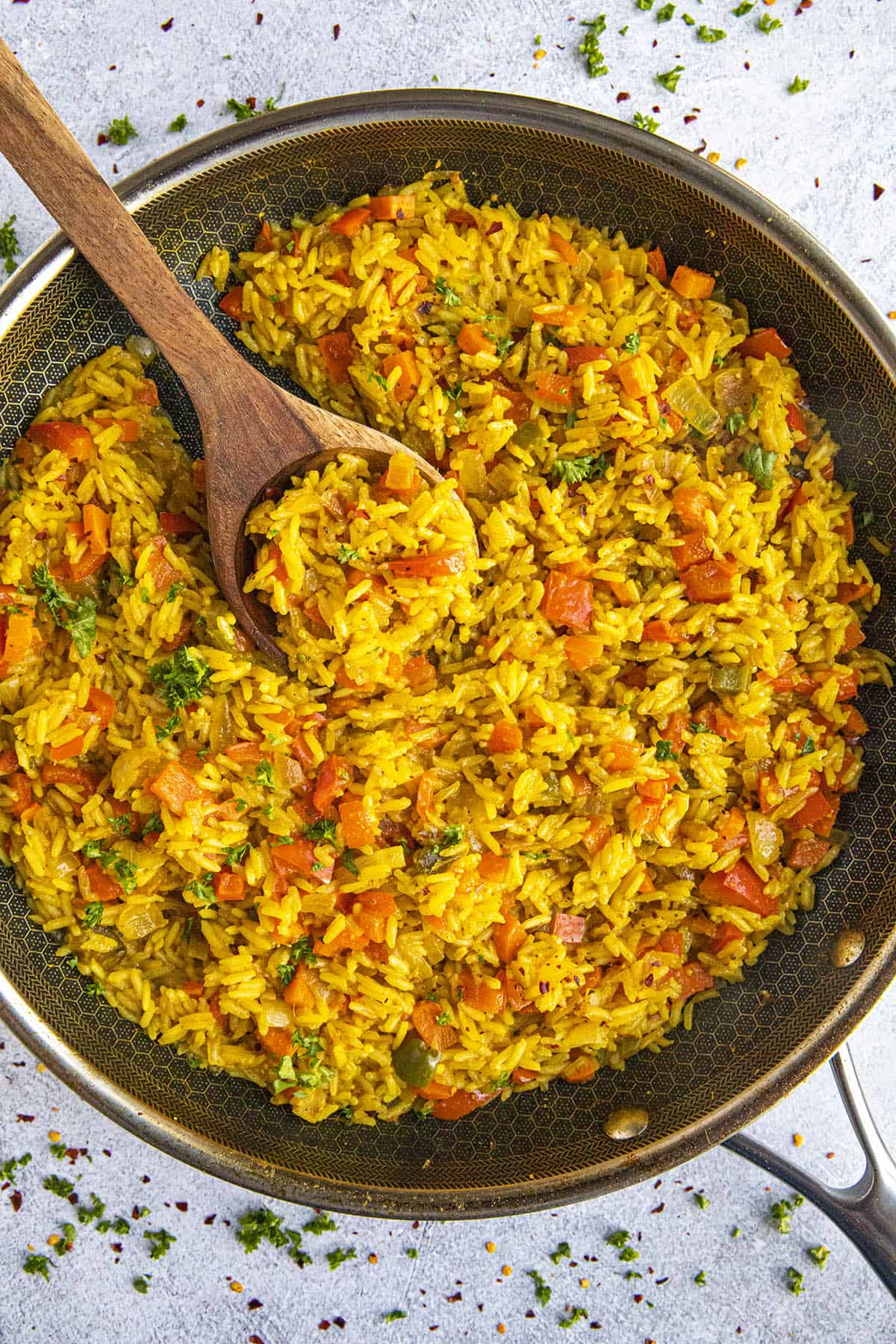 Curried Rice in a pan