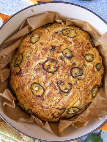 Dutch Oven Bread Recipe with Jalapeno and Cheddar