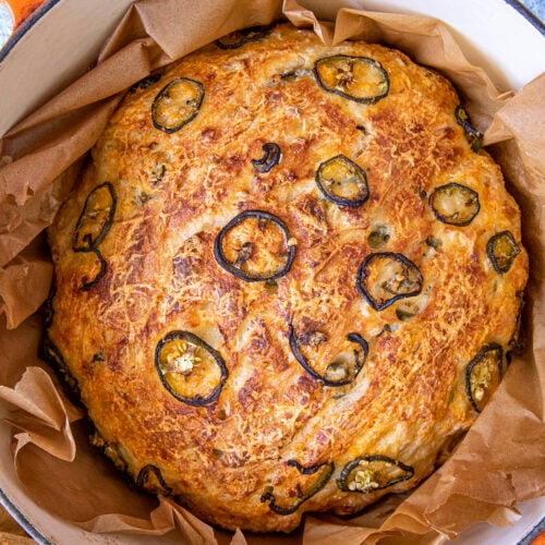 Dutch Oven Bread Recipe with Jalapeno and Cheddar