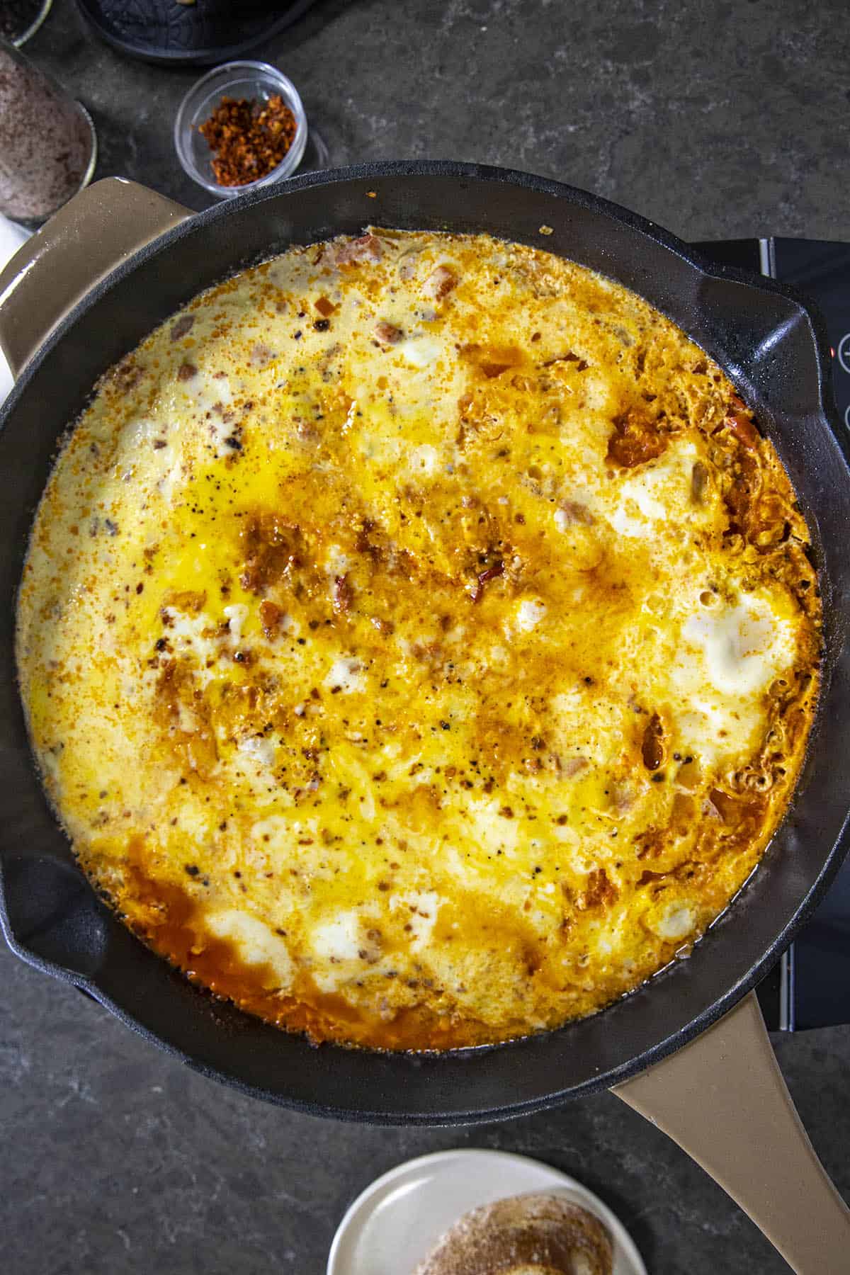 Menemen in a pan