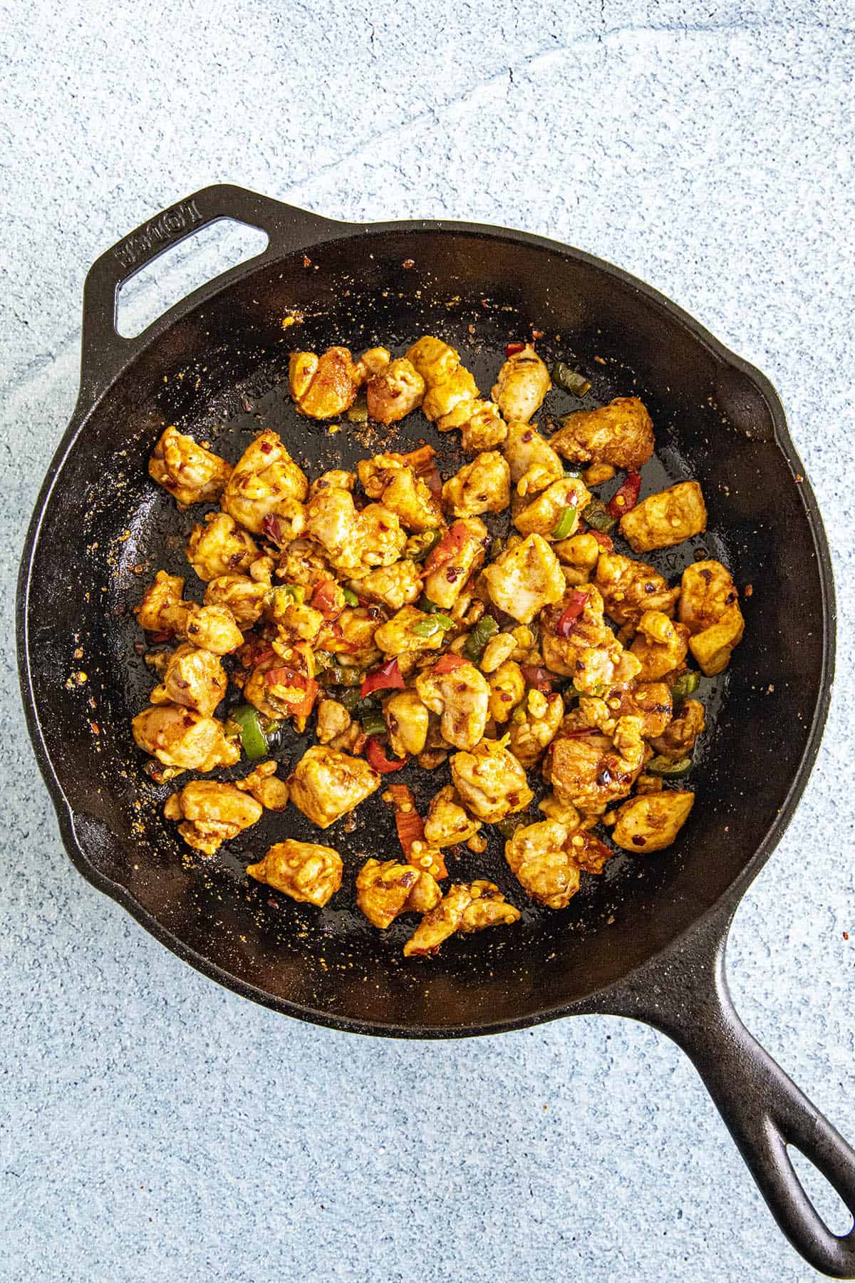 Cooking the chicken to make Buffalo Chicken Dip