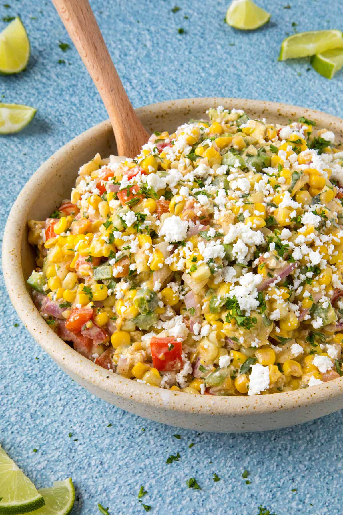 Esquites (Mexican Corn Salad) in a bowl